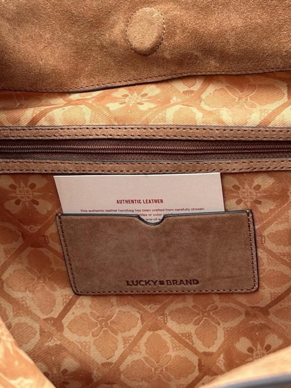 Lucky Brand Clem Suede Hobo Bag Brown - Picture 4 of 8